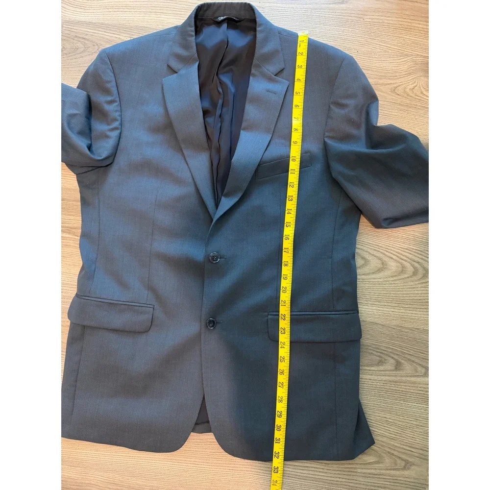Jos A Bank Traveler's 2pc Navy Blue Suit Sport Coat size 43L & Pant size 37 x 31